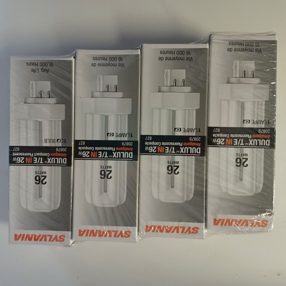 LOT of 4 NEW Sylvania  Dulux T/E IN‎ 26w Amalgam Compact Fluorescent Bulb 20879